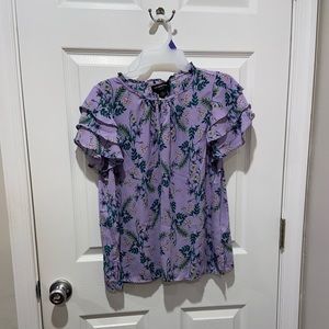 Purple floral blouse